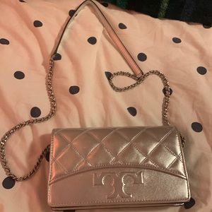 Tory Burch silver savannah crossbody